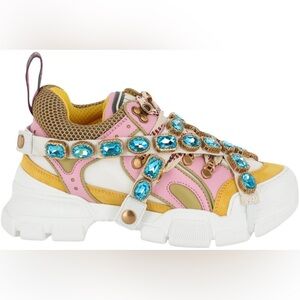 Gucci Womens Flashtrek Jeweled Chunky Sneakers NEW!